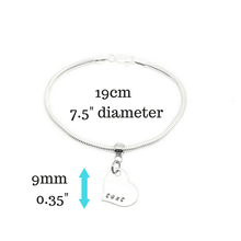 theta_jewellery_Silver Personalised Heart Charm Bracelet