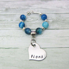 Personalised Wine Glass Charm - Blue
