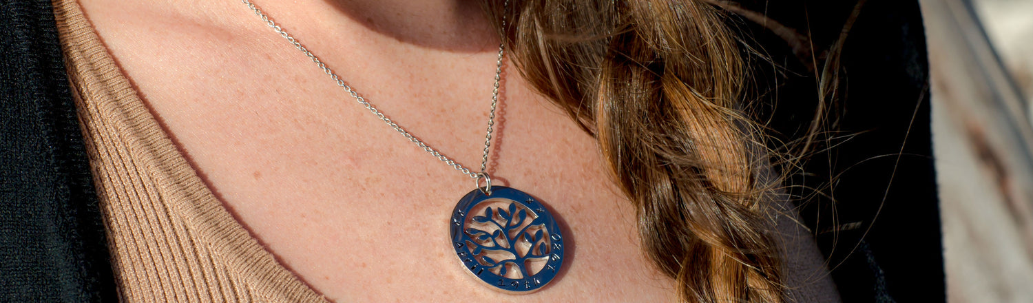 Hand Stamped Tree of Life Necklace