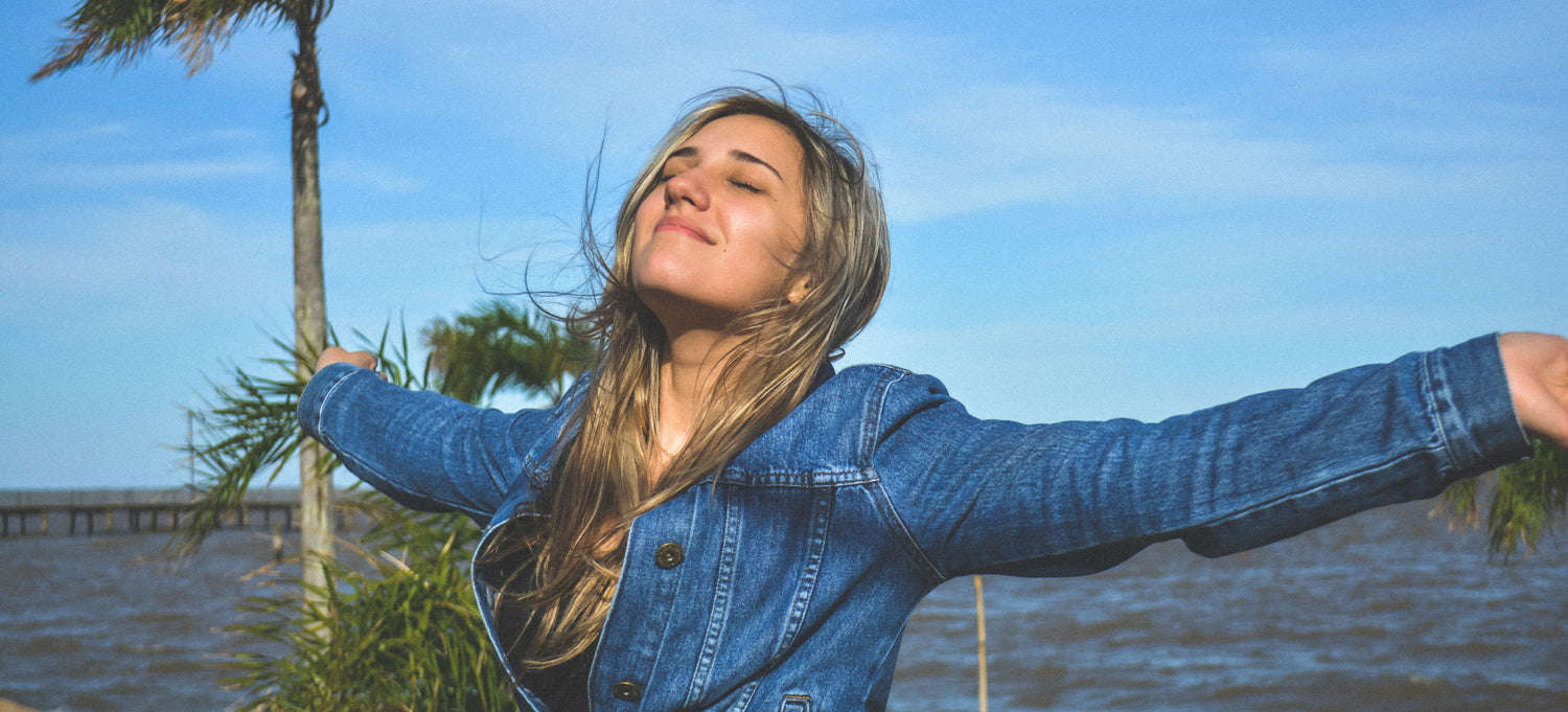 Woman celebrating