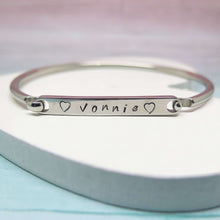 Personalised Bangle hand stamped with a name