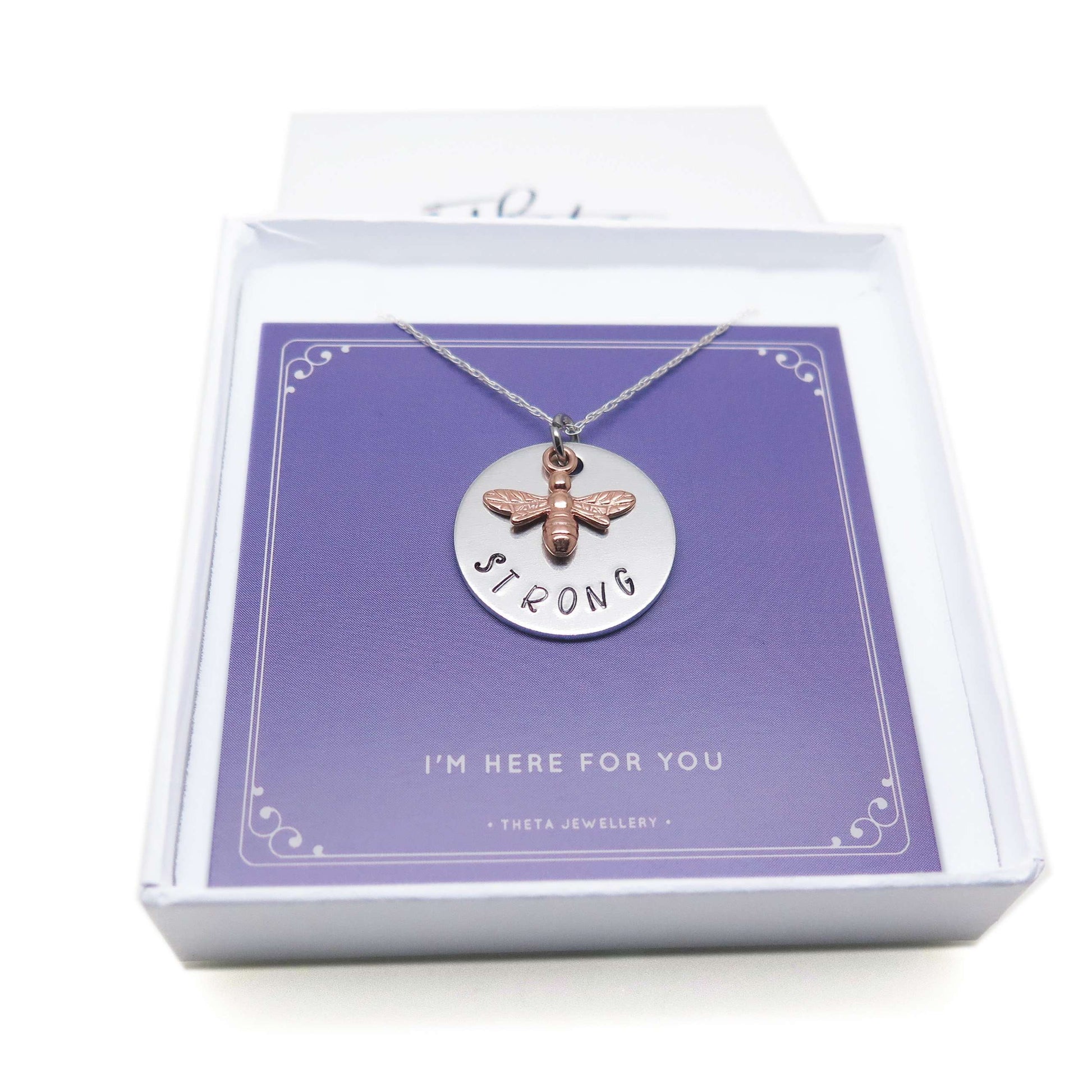 theta_jewellery_Bee Strong Necklace - Gift Idea to Cheer Up a Friend