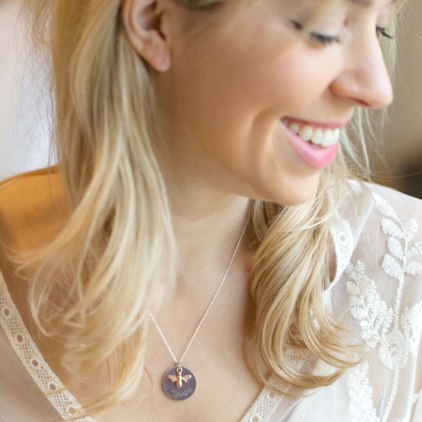 theta_jewellery_Bee Strong Necklace - Gift Idea to Cheer Up a Friend