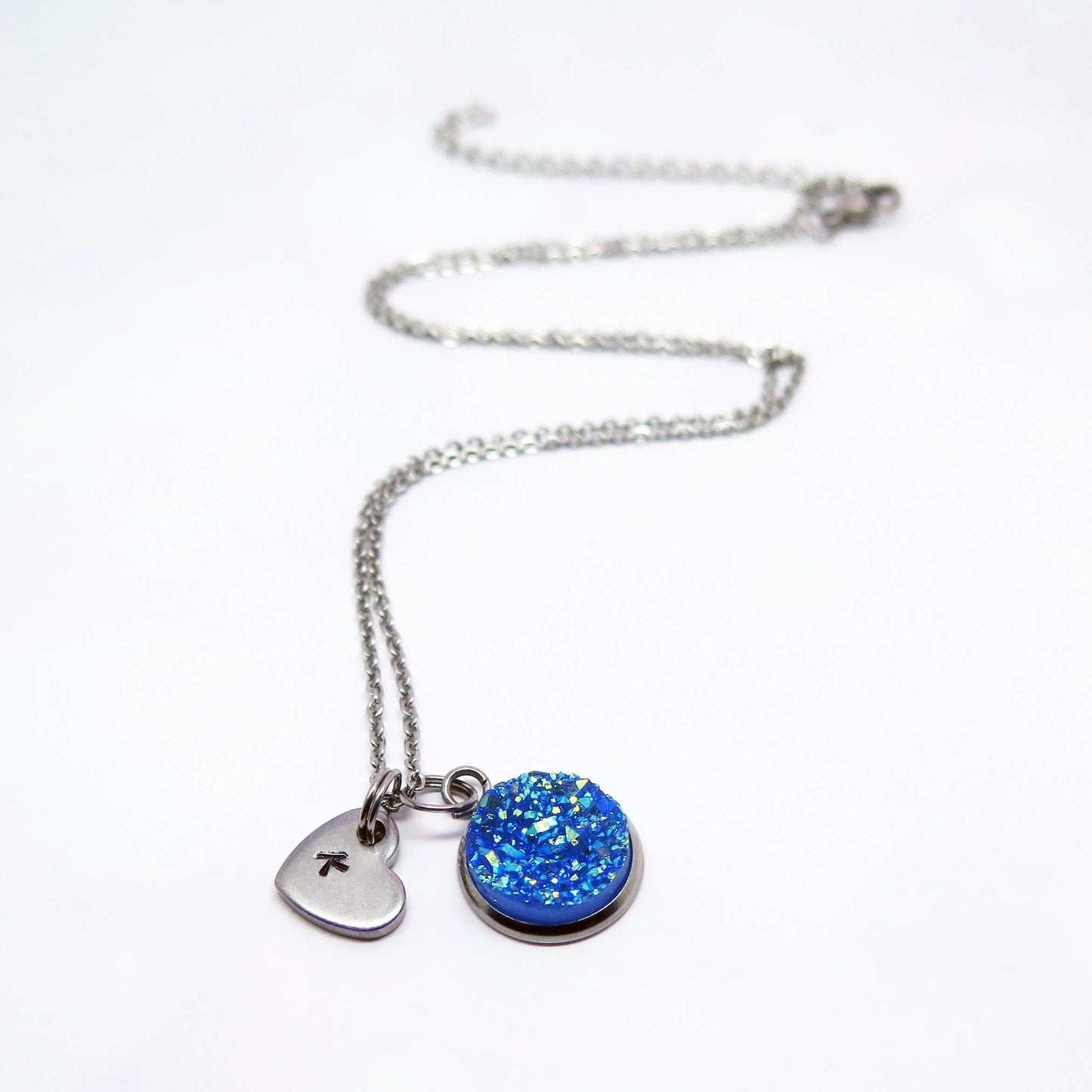 theta_jewellery_Blue Druzy Necklace