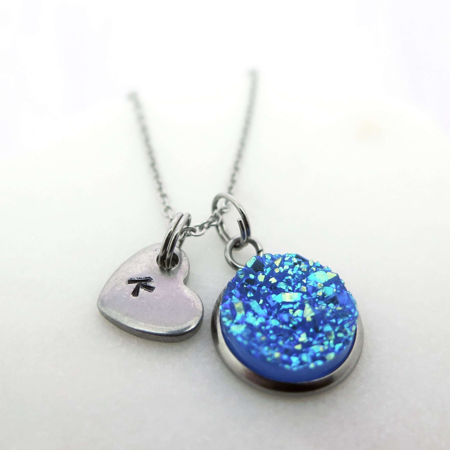 theta_jewellery_Blue Druzy Necklace