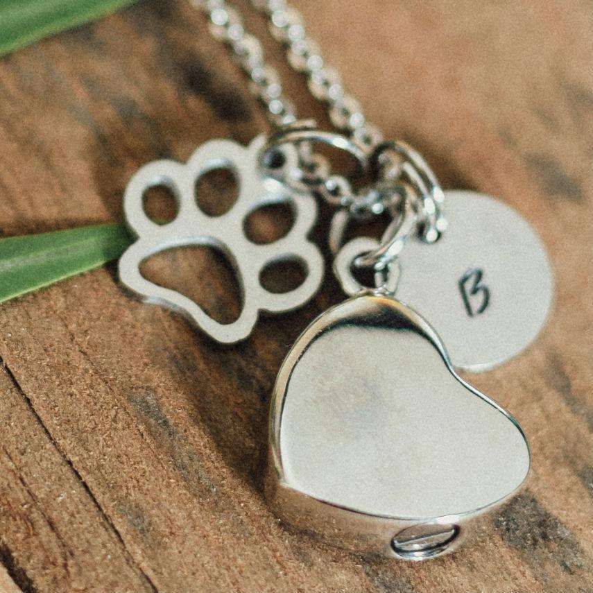 Men's Pet Cremation Necklace Pendant Urn LARGE VIAL for Ashes Dog Cat Paw  Print | eBay