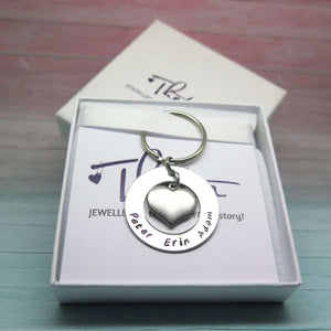 Personalised Heart Keyring in Gift Box