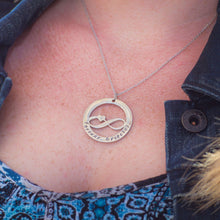 Personalised Infinity Necklace on a model