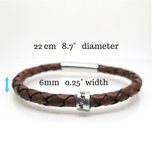 theta_jewellery_Men's Personalised Brown Leather Bracelet