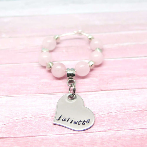 Personalised Wine Glass Charm - Pink