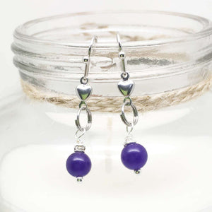 Purple Amethyst Gemstone Drop Earrings