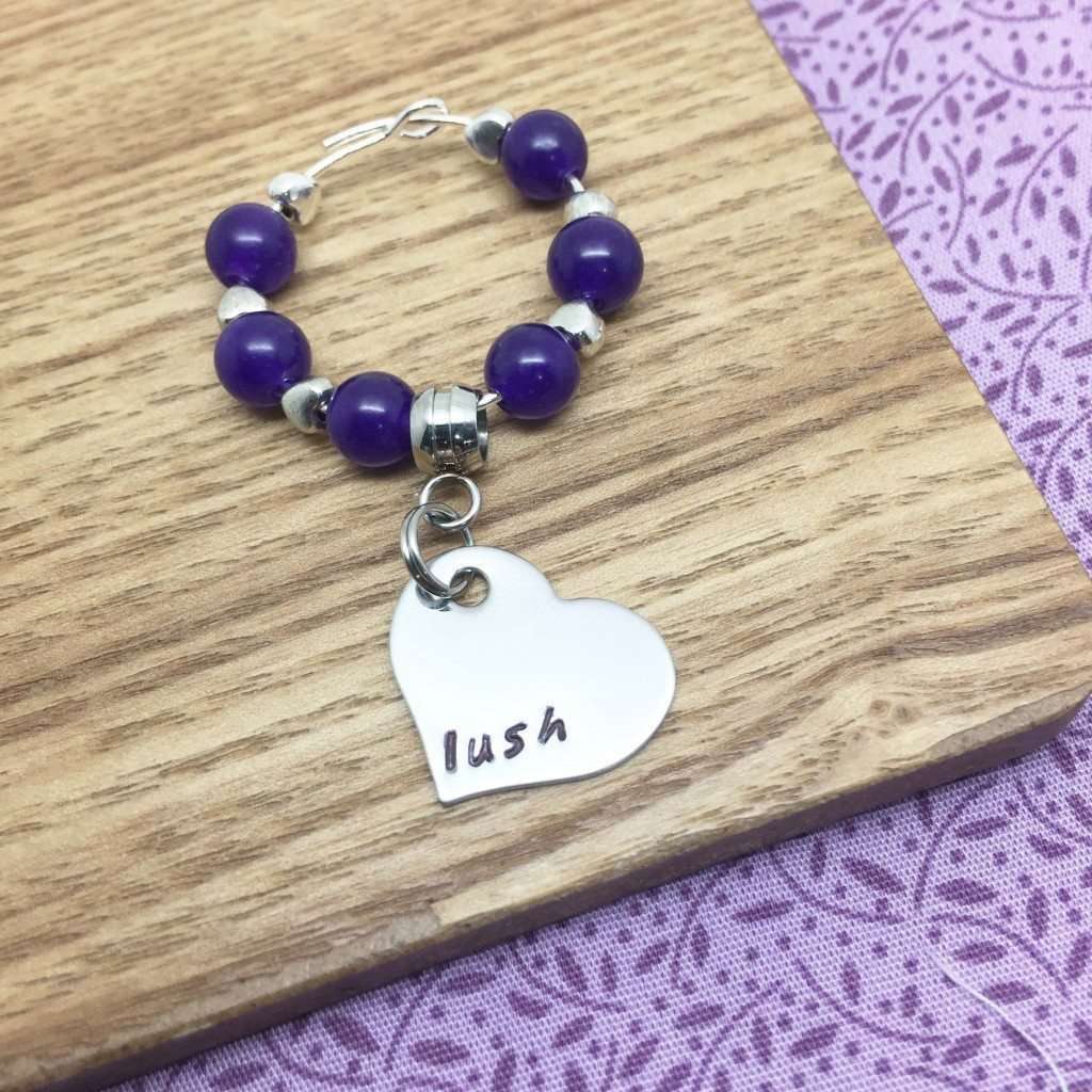 Personalised Wine Glass Charm - Purple