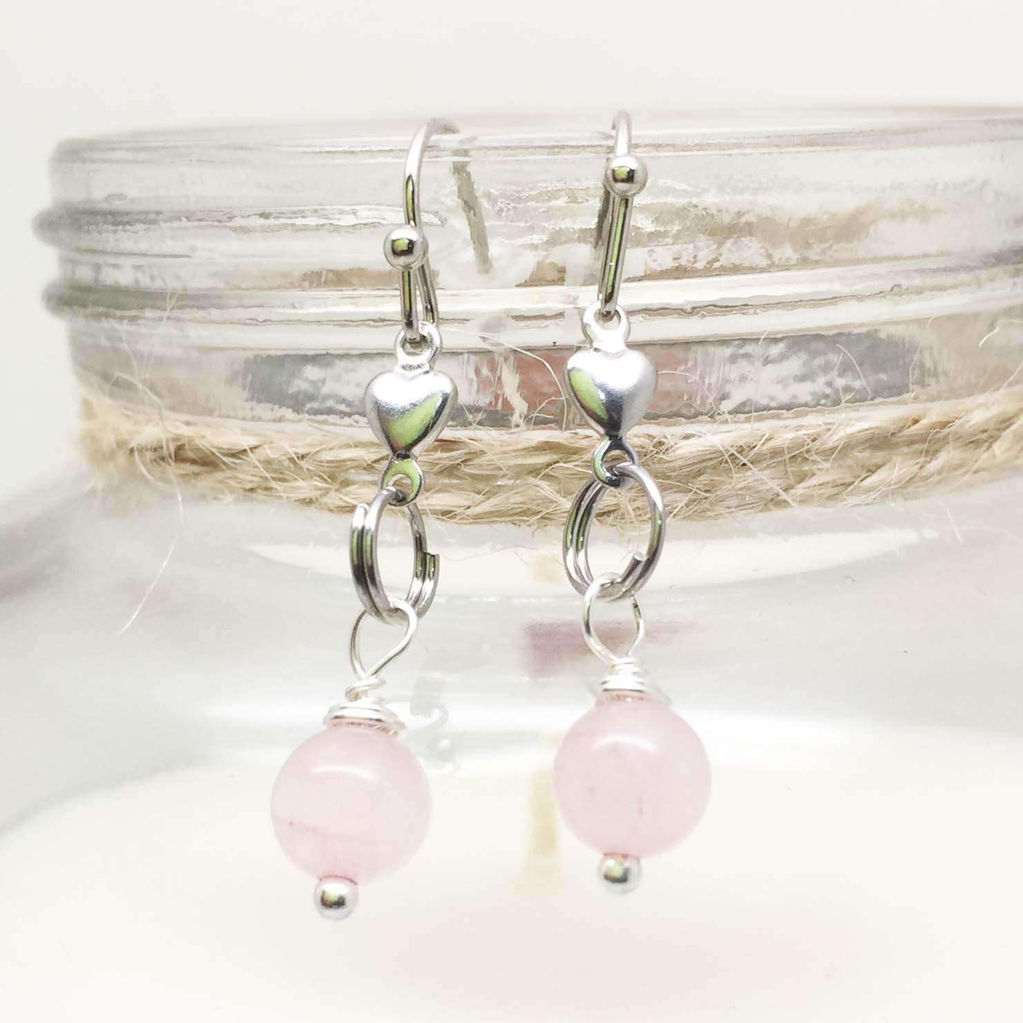 theta_jewellery_Rose Quartz Drop Earrings