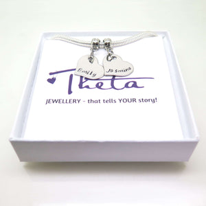 theta_jewellery_Silver Personalised Heart Charm Bracelet
