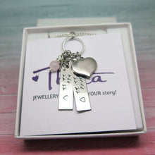 Hand Stamped Tag Necklace in a gift box
