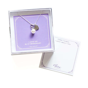 theta_jewellery_Will You Be My Bridesmaid Gift -  Pearl and Heart Necklace