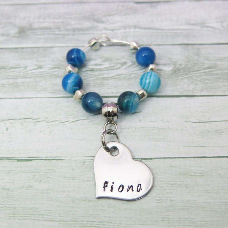 Personalised Wine Glass Charm - Blue