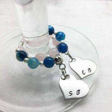 Personalised Wine Glass Charms - Blue